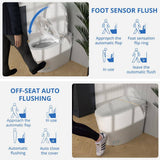 Relyblo Smart Elongated Bidet Toilet 1.27 GPF with Gold Edge White Finish