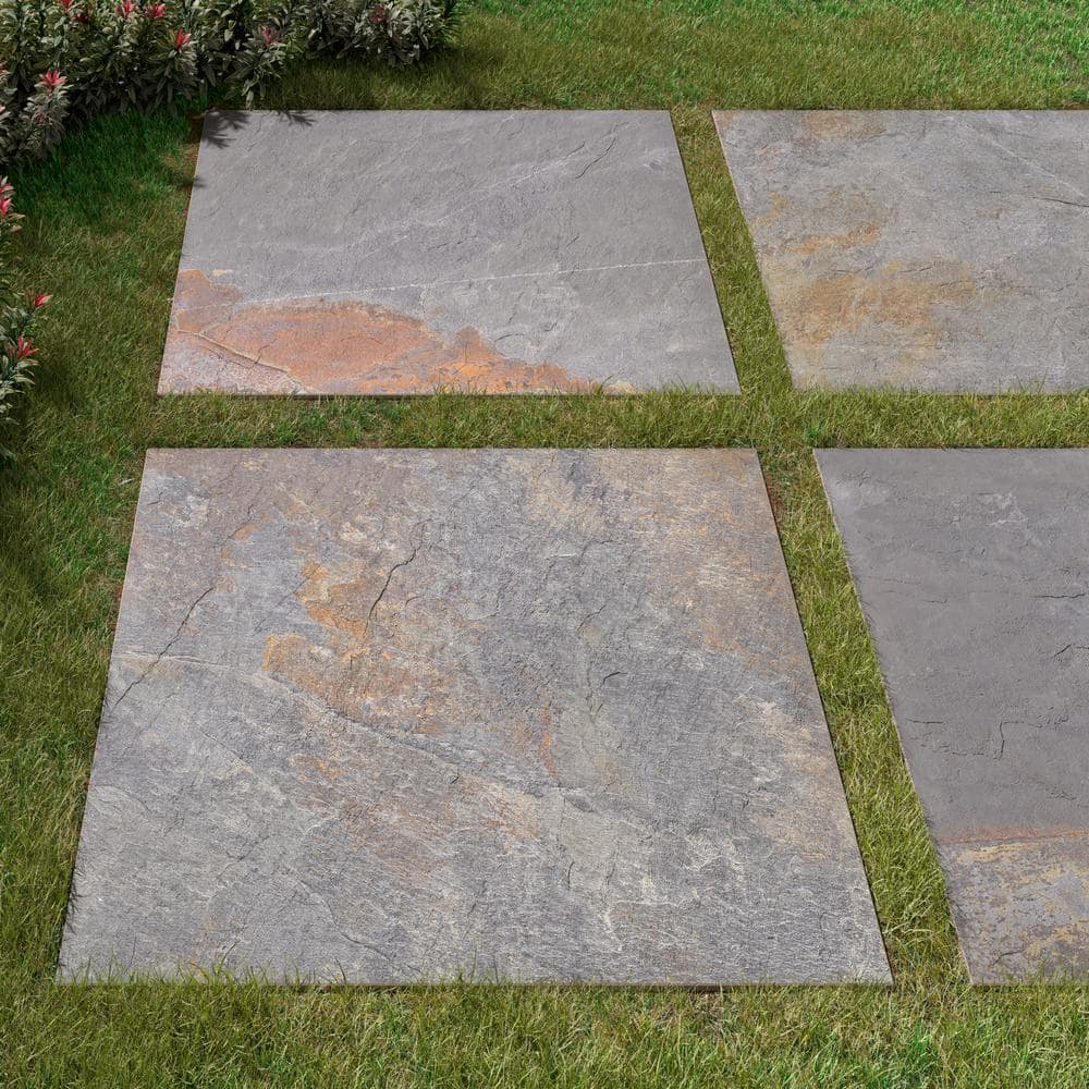 Flagstone Gold 24 in. x 24 in. x 0.75 in. Stone-Look Porcelain Paver