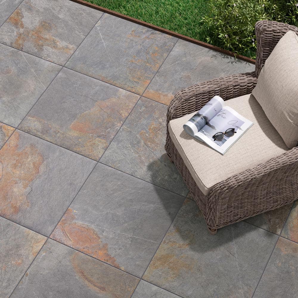 Flagstone Gold 24 in. x 24 in. x 0.75 in. Stone-Look Porcelain Paver