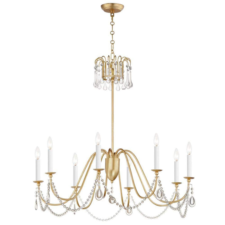 Maxim Lighting Plumette 8-Light Gold Chandelier with Crystal