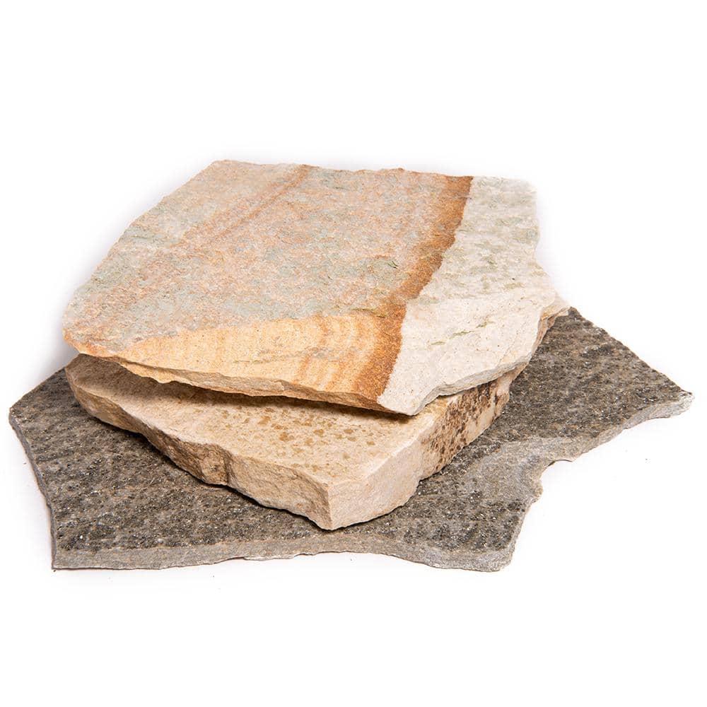 Southwest Boulder & Stone 16 in. x 12 in. x 2 in. 120 sq. ft. Gold Quartzite Natural Flagstone for Landscape, Gardens and Pathways