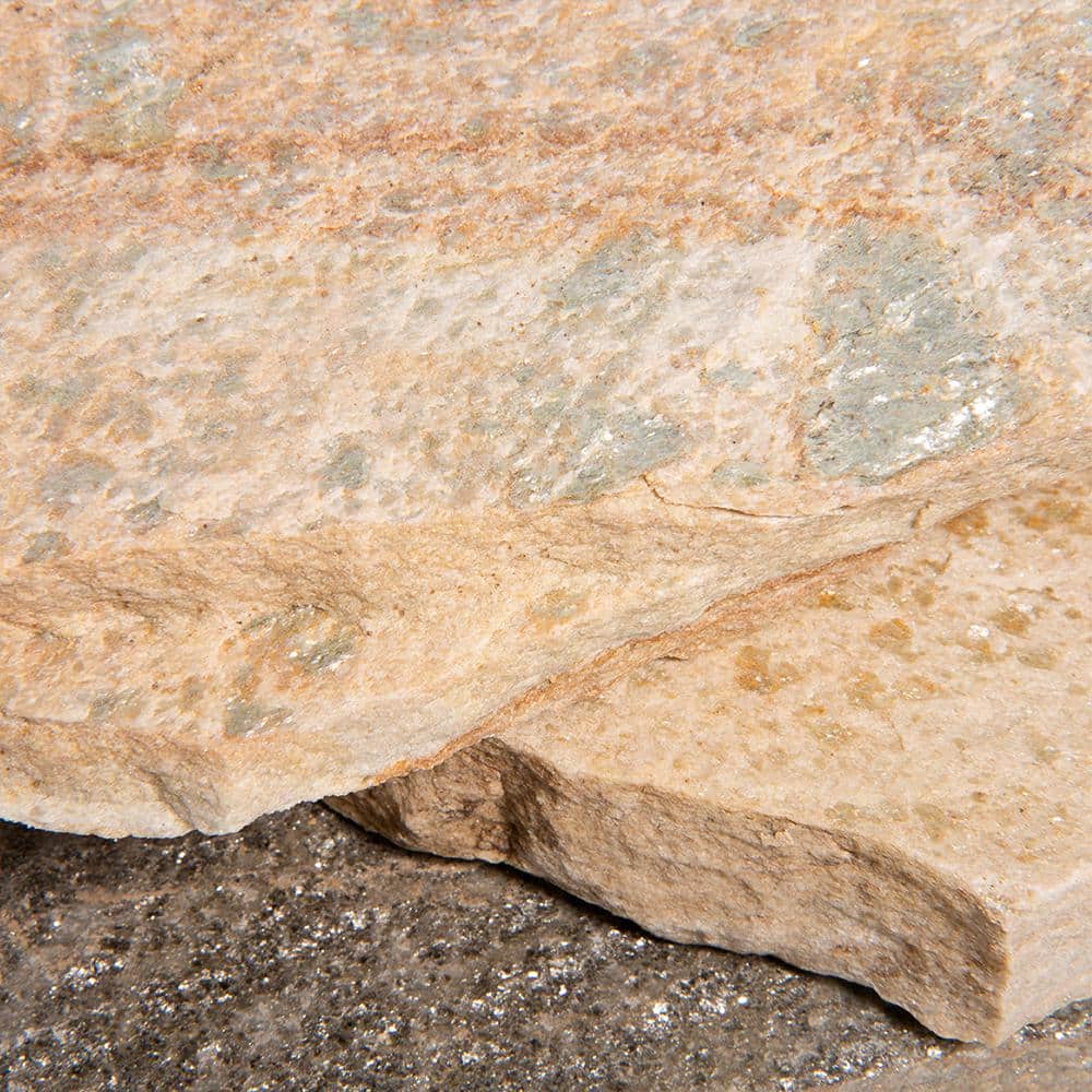 Southwest Boulder & Stone 16 in. x 12 in. x 2 in. 120 sq. ft. Gold Quartzite Natural Flagstone for Landscape, Gardens and Pathways