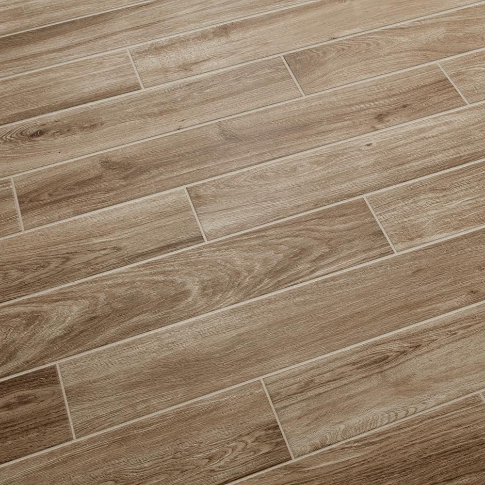 Daltile Trace Meadow 6 in. x 36 in. Golden Brown Glazed Porcelain Floor and Wall Tile (14.5 sq. ft./Case)