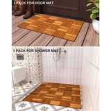 Interbuild 1 ft. x 1 ft. Interlocking Solid Hardwood Acacia Deck Tile in Golden Teak (10-Piece per Carton - 10 sq. ft.)