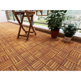 Interbuild 1 ft. x 1 ft. Interlocking Solid Hardwood Acacia Deck Tile in Golden Teak (10-Piece per Carton - 10 sq. ft.)