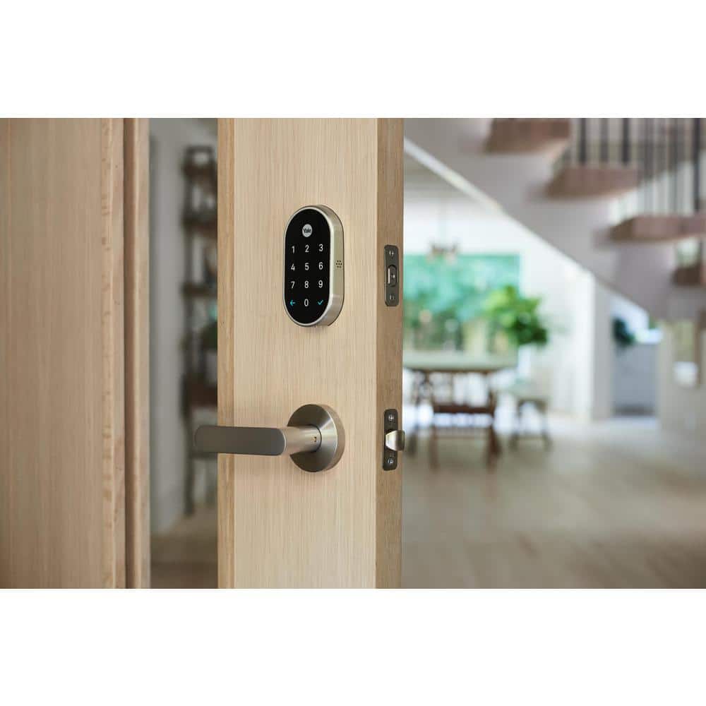Google Nest x Yale Lock - Tamper-Proof Smart Wifi Bluetooth Deadbolt Lock with Nest Connect - Satin Nickel
