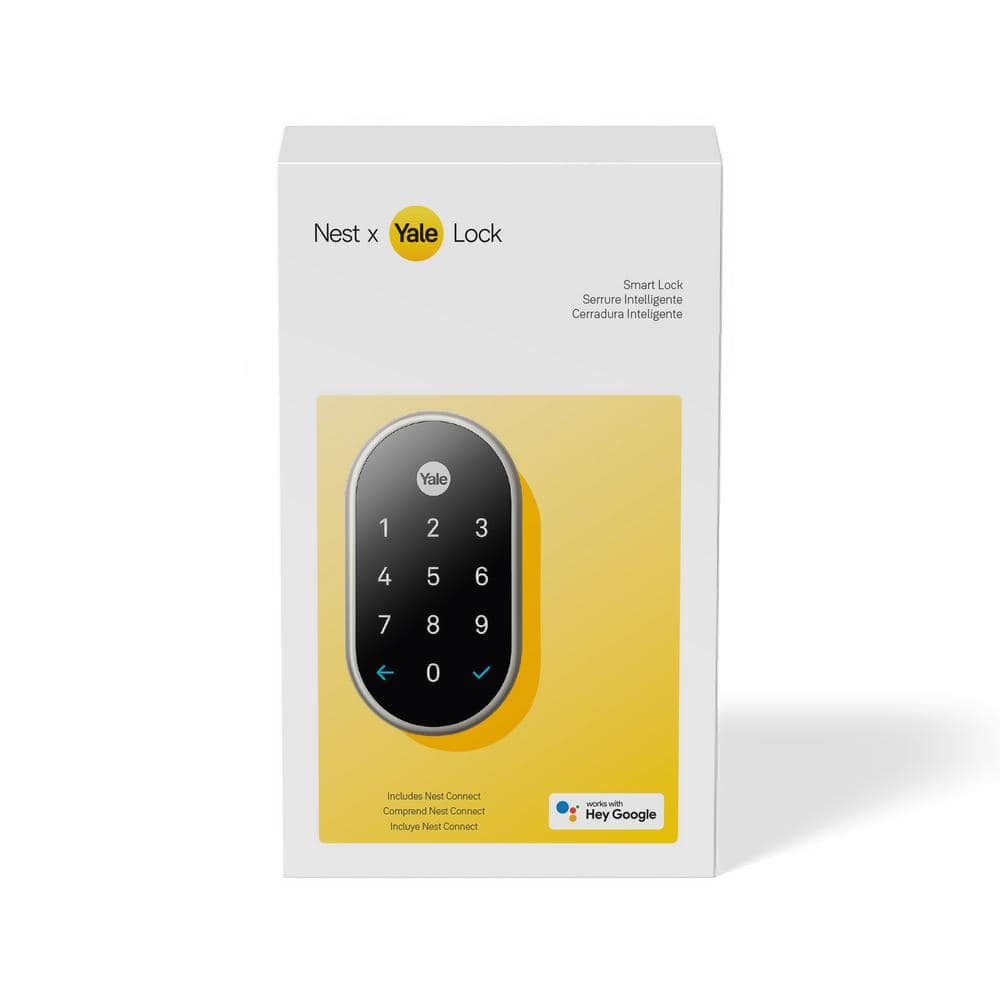 Google Nest x Yale Lock - Tamper-Proof Smart Wifi Bluetooth Deadbolt Lock with Nest Connect - Satin Nickel