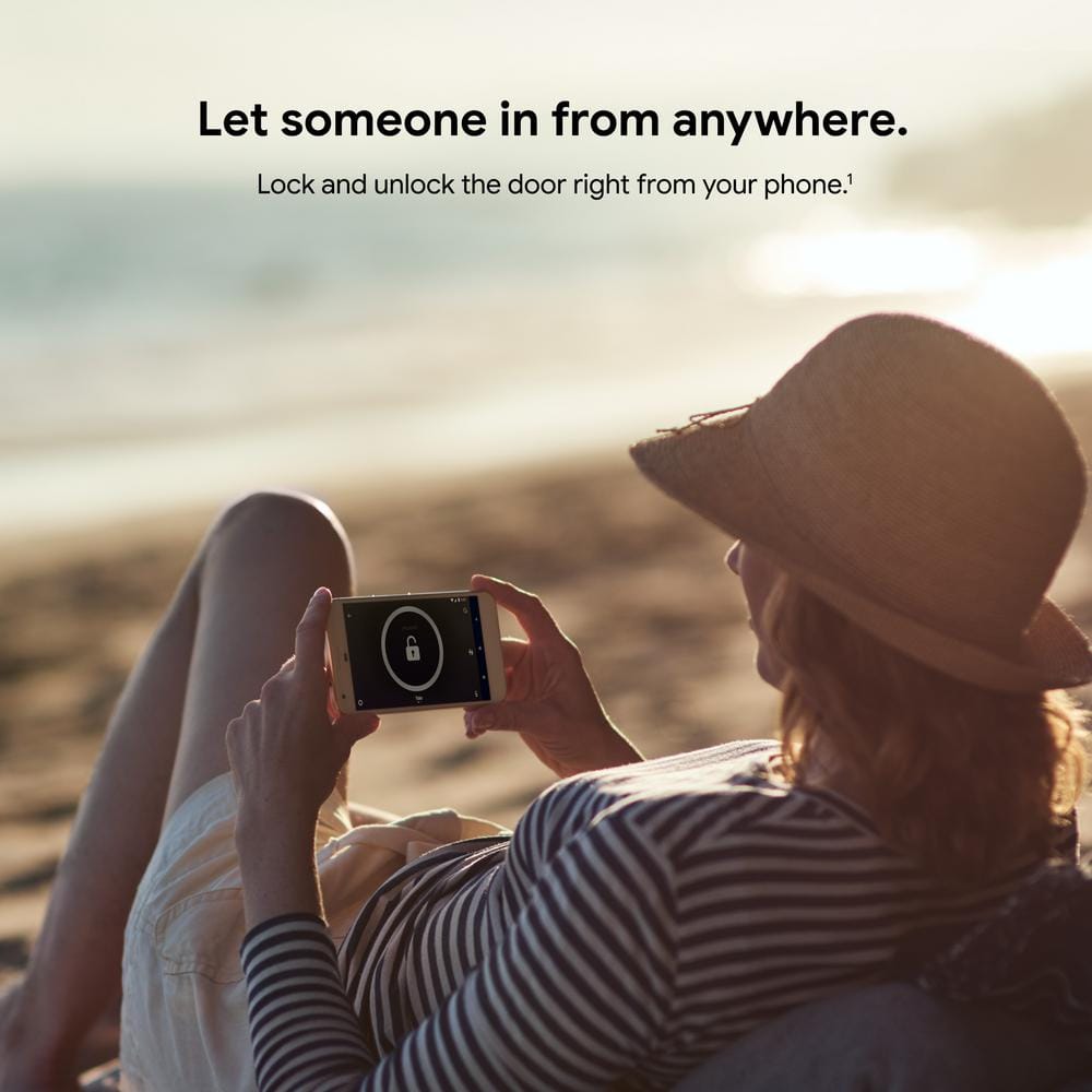 Google Nest x Yale Lock - Tamper-Proof Smart Wifi Bluetooth Deadbolt Lock with Nest Connect - Satin Nickel