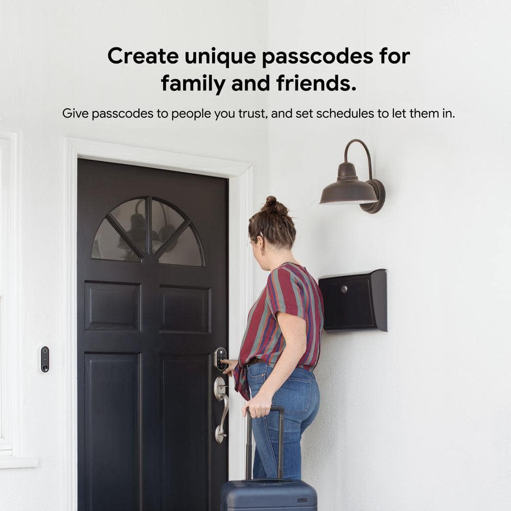 Google Nest x Yale Lock - Tamper-Proof Smart Wifi Bluetooth Deadbolt Lock with Nest Connect - Satin Nickel