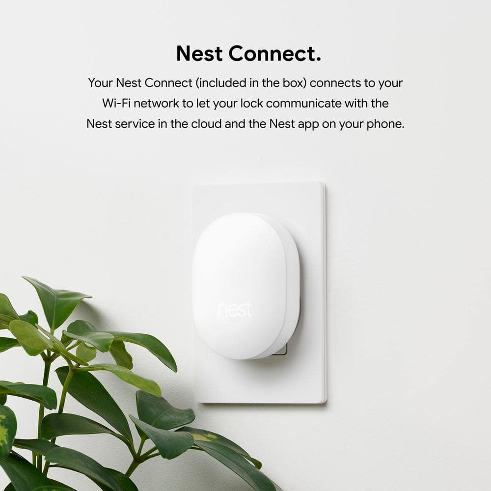 Google Nest x Yale Lock - Tamper-Proof Smart Wifi Bluetooth Deadbolt Lock with Nest Connect - Satin Nickel