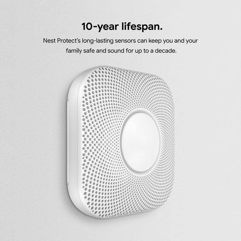 Google Nest Protect - Smoke Alarm and Carbon Monoxide Detector - Battery Operated - 2 Pack