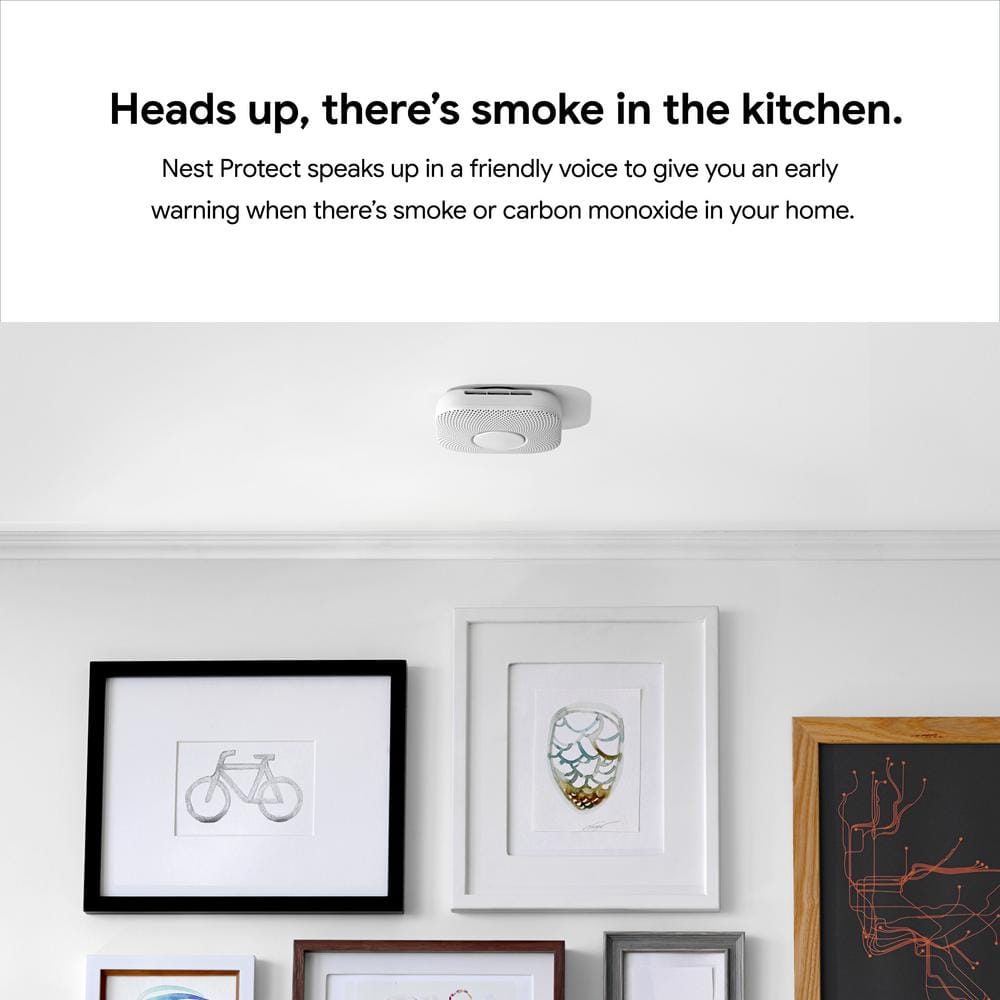 Google Nest Protect - Smoke Alarm and Carbon Monoxide Detector - Battery Operated - 2 Pack