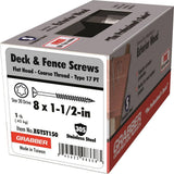 Grabber #8 x 1-1/2 in. Stainless Steel Star Drive Flat-Head Wood Deck Screw