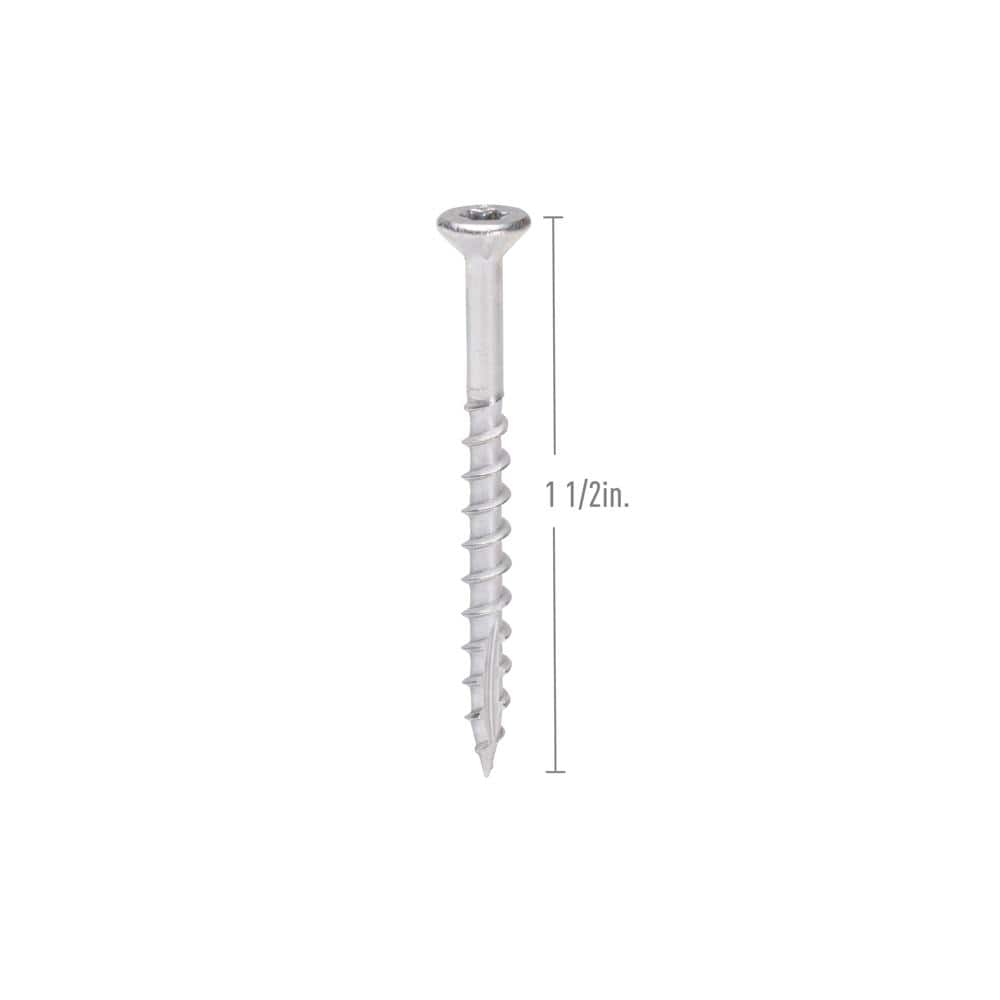 Grabber #8 x 1 1/2 in. Star Drive Flat head Exterior Stainless Steel Wood Deck Screws (5 lb. box)