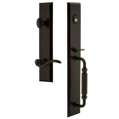 Delaney 
    Visconti Single Cylinder Edged Bronze Door Handleset with Canova Interior - Super Arbor