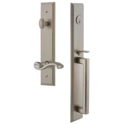 Delaney 
    Italian Collection Briona Black Dummy Door Handleset with Santo Interior Left-Hand - Super Arbor