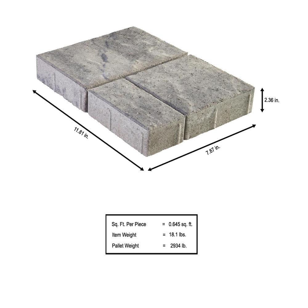 Pavestone Panorama Demi 3-pc 7.75 in. x 7.75 in. x 2.25 in. Granite Blend Concrete Paver (240 Pcs. / 103 Sq. ft. / Pallet)