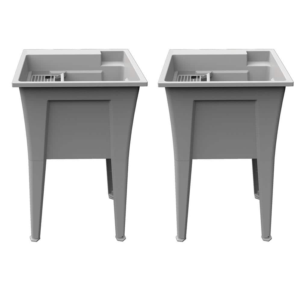 RUGGED TUB 24 in. x 22 in. Polypropylene Granite Laundry Sink (Pack of 2)