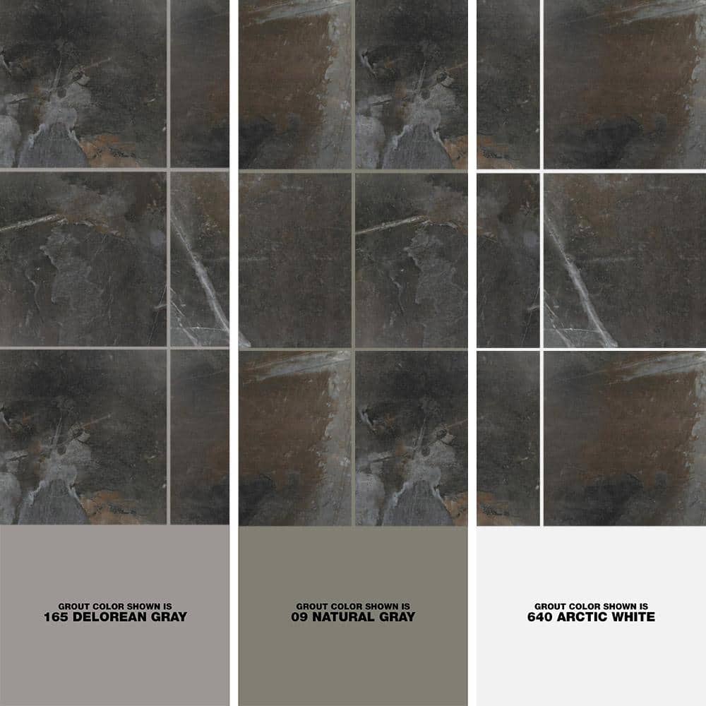 Highland Shore Graphite 24 in. x 24 in. Glazed Porcelain Floor and Wall Tile (15.76 sq. ft./Case)