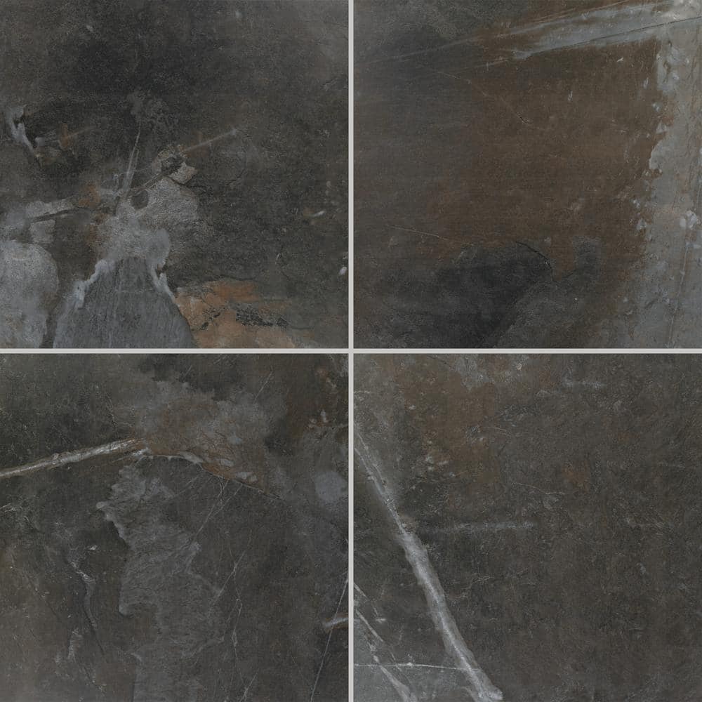 Highland Shore Graphite 24 in. x 24 in. Glazed Porcelain Floor and Wall Tile (15.76 sq. ft./Case)