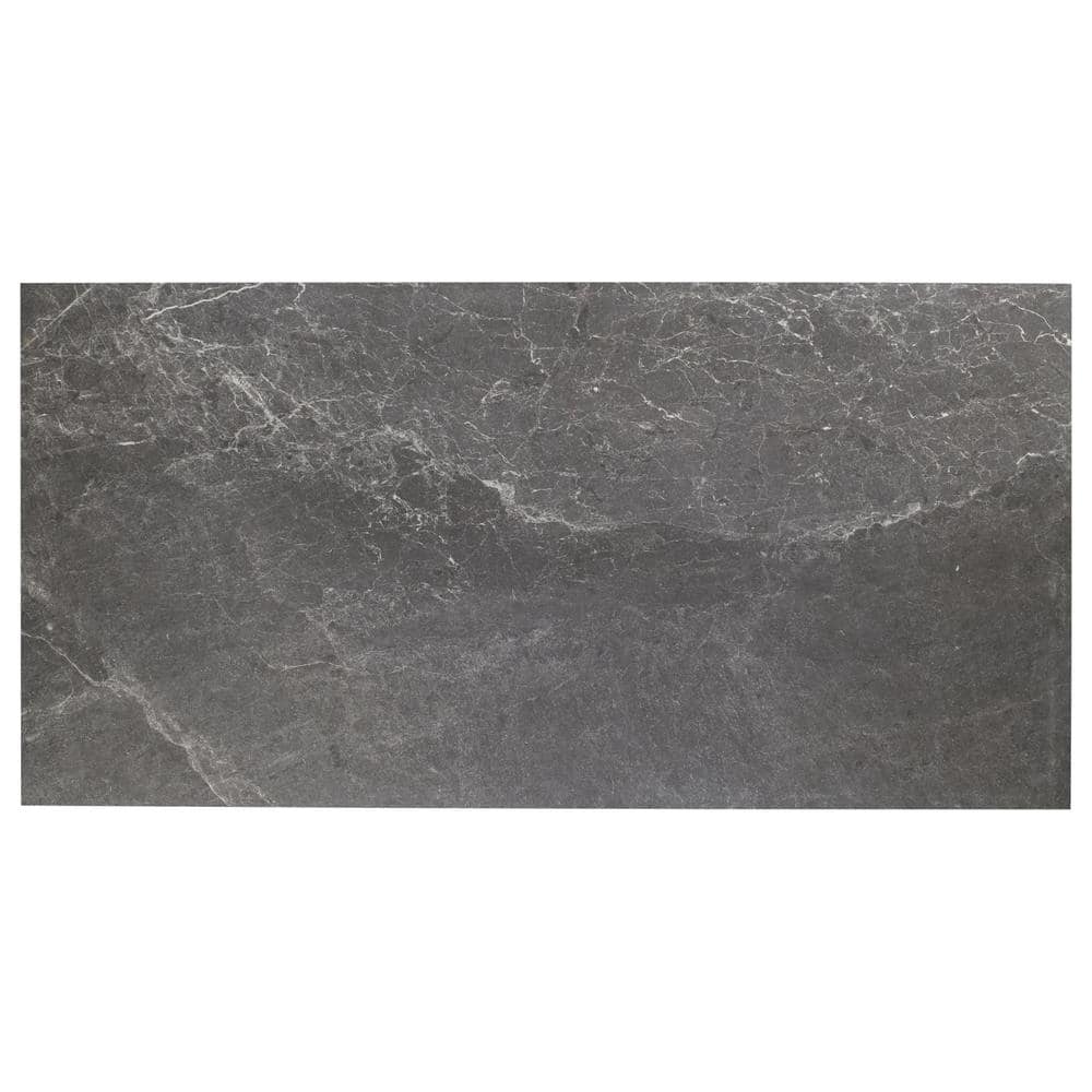 Ivy Hill Tile LithoTech 23.62 in. x 47.24 in. x 0.78 in. Graphite Gray Matte Porcelain Floor Paver Tile (7.74 sq. ft./Each)