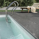 Ivy Hill Tile LithoTech 11.81 in. x 23.62 in. x 0.78 in. Graphite Gray Matte Porcelain Floor Pool Coping Tile (1.93 sq. ft./Each)