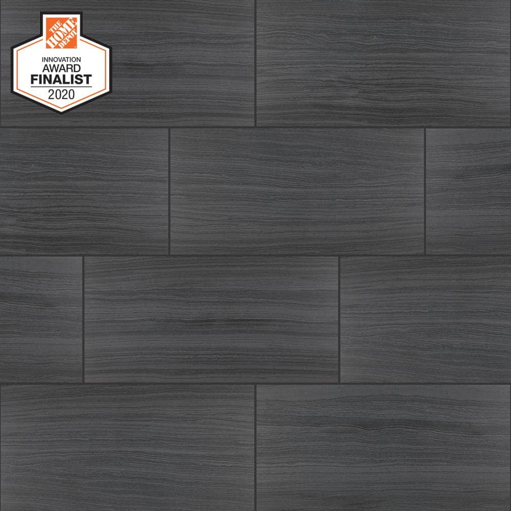 Daltile QuicTile 12 in. x 24 in. Enchanting Marble Matte Porcelain Locking Floor Tile (9.6 sq. ft. / case)