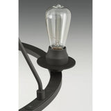 Progress Lighting Debut Collection 28 in. 9-Light Black Graphite Farmhouse Urban Industrial Chandelier Dining Light