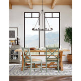 Progress Lighting Debut Collection 28 in. 9-Light Black Graphite Farmhouse Urban Industrial Chandelier Dining Light