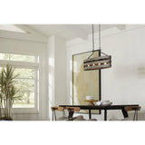Progress Lighting Gulliver Collection 38-1/2 in. Coastal 4-Light Graphite Coastal Linear Chandelier Light with Weathered Driftwood Frame