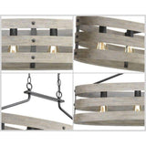 Progress Lighting Gulliver Collection 38-1/2 in. Coastal 4-Light Graphite Coastal Linear Chandelier Light with Weathered Driftwood Frame