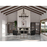 Progress Lighting Gulliver Collection 35-1/4 in. 9-Light Graphite Coastal Chandelier with Weathered Gray Wood Accents for Dining Rooms