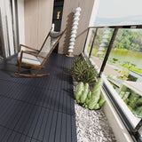 Afoxsos 24 in. x 12 in. Polypropylene Material DIY Module Deck Tile in Dark Gray, Quick and Easy to installation (24 per Case)