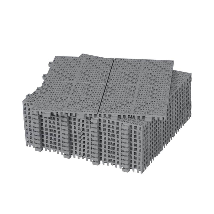 Amucolo 12 in. x 12 in. Waterproof Composite Interlocking Deck Tiles in Gray for Bathroom Shower Balcony Porch (Set of 12 Tiles)