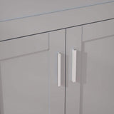 ANGELES HOME 24 in. Gray MDF Drop-in Stainless Steel Laundry Sink with Cabinet