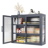 Aoibox Retro Style 9.10-in W x 27.60-in D x 23.60-in H in Gray Metal Assemble Upper Kitchen Cabinet with Detachable Shelves