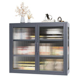 Aoibox Retro Style 9.10-in W x 27.60-in D x 23.60-in H in Gray Metal Assemble Upper Kitchen Cabinet with Detachable Shelves