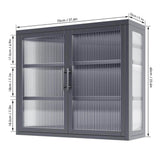 Aoibox Retro Style 9.10-in W x 27.60-in D x 23.60-in H in Gray Metal Assemble Upper Kitchen Cabinet with Detachable Shelves