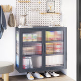 Aoibox Retro Style 9.10-in W x 27.60-in D x 23.60-in H in Gray Metal Assemble Upper Kitchen Cabinet with Detachable Shelves