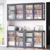Aoibox Retro Style 9.10-in W x 27.60-in D x 23.60-in H in Gray Metal Assemble Upper Kitchen Cabinet with Detachable Shelves