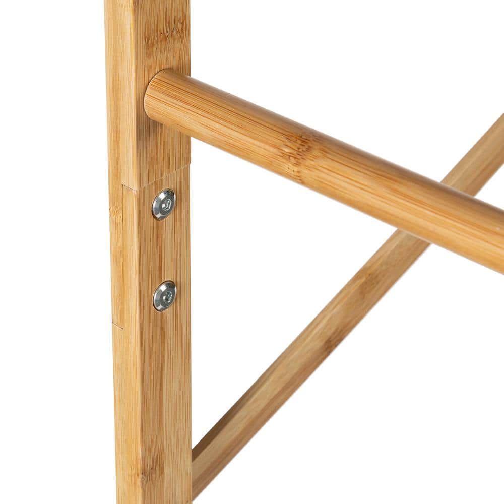 Honey-Can-Do Gray Bamboo Clothes Rack 36 in. W x 65.94 in. H