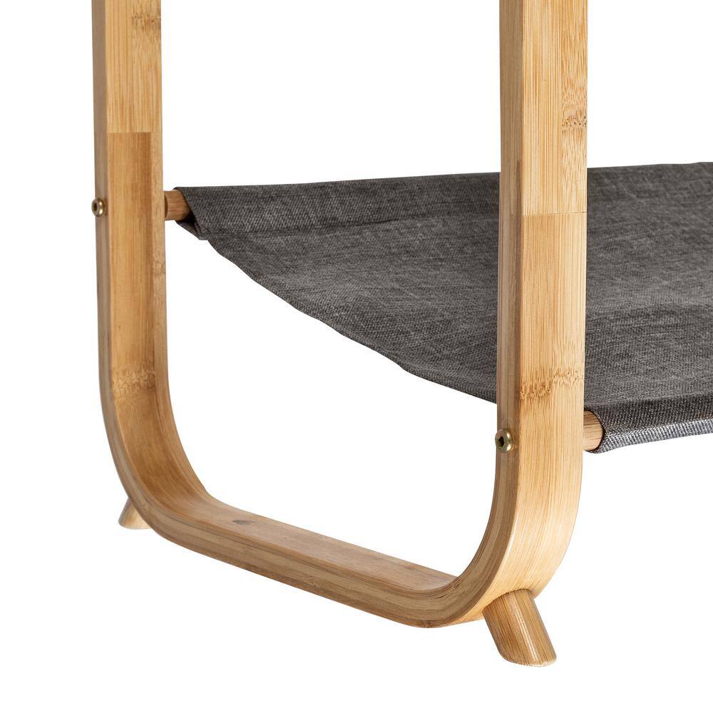 Honey-Can-Do Gray Bamboo Clothes Rack 36 in. W x 65.94 in. H