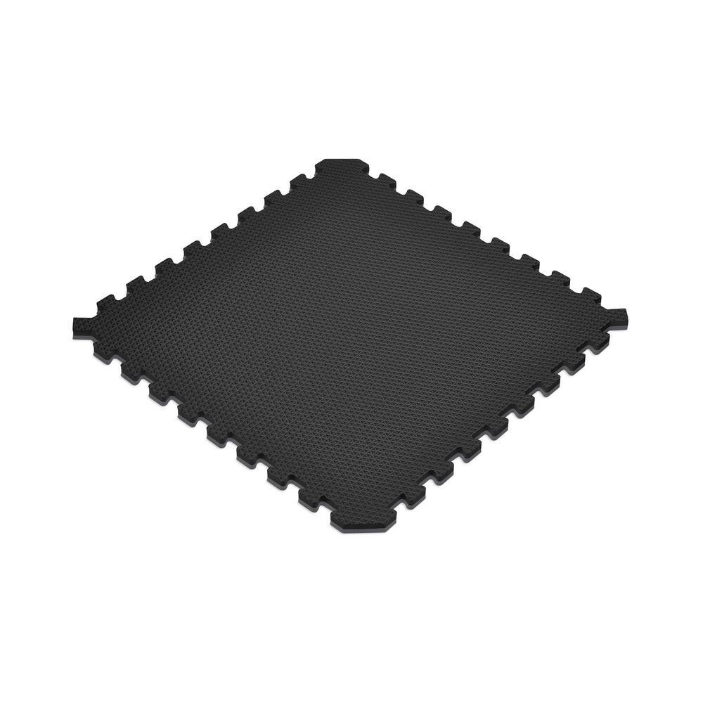 Norsk Gray/Black 24 in. x 24 in. EVA Foam Truly Reversible Interlocking Tile (48-Tile)