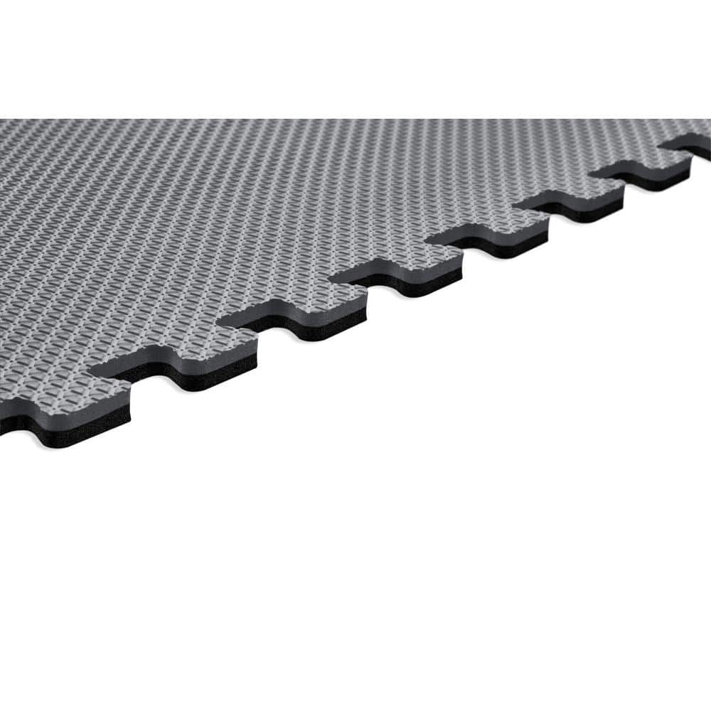 Norsk Gray/Black 24 in. x 24 in. EVA Foam Truly Reversible Interlocking Tile (24-Tile)