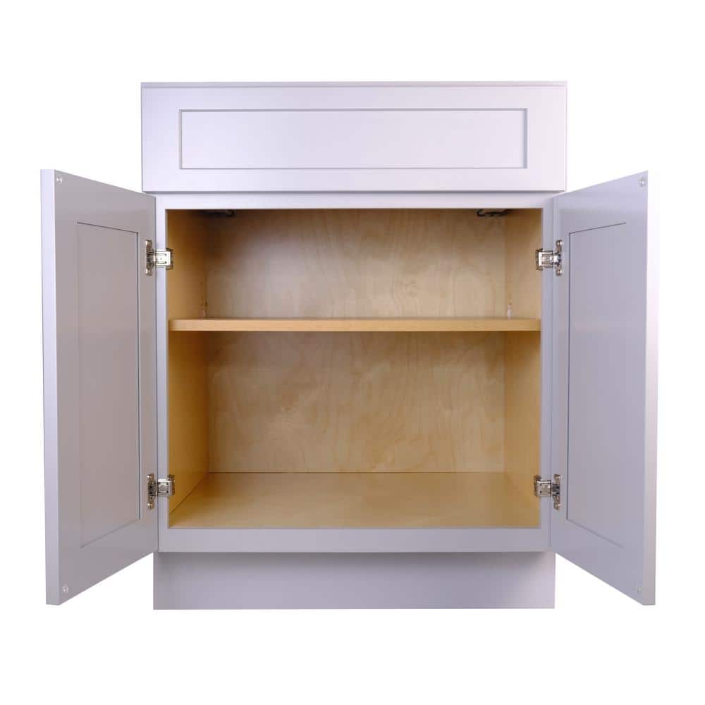 Bremen Cabinetry Bremen 24 in. W x 24 in. D x 34.5 in. H Gray Plywood Assembled Base Kitchen Cabinet with Soft Close