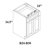 Bremen Cabinetry Bremen 24 in. W x 24 in. D x 34.5 in. H Gray Plywood Assembled Base Kitchen Cabinet with Soft Close
