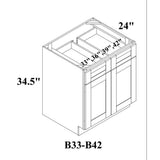 Bremen Cabinetry Bremen 36 in. W x 24 in. D x 34.5 in. H Gray Plywood Assembled Base Kitchen Cabinet with Soft Close