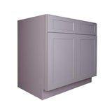 Bremen Cabinetry Bremen 36 in. W x 24 in. D x 34.5 in. H Gray Plywood Assembled Base Kitchen Cabinet with Soft Close