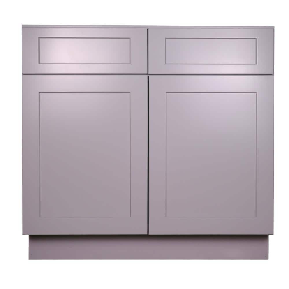 Bremen Cabinetry Bremen 42 in. W x 24 in. D x 34.5 in. H Gray Plywood Assembled Base Kitchen Cabinet with Soft Close