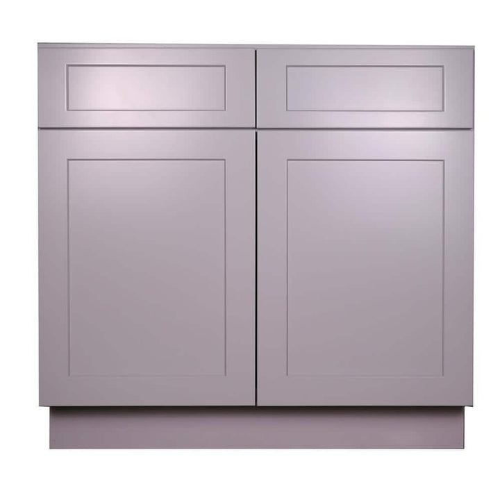 Bremen Cabinetry Bremen 42 in. W x 24 in. D x 34.5 in. H Gray Plywood Assembled Base Kitchen Cabinet with Soft Close